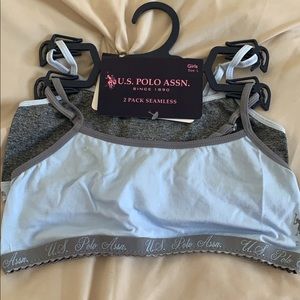 US Polo Assn. Seamless 2 pack bras. Girl’s Sz L